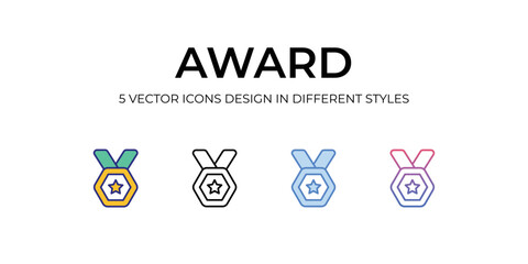 Award Icons Set vector Illustration.