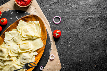 Italian ravioli with veal.