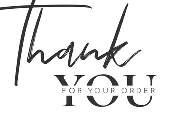 vector thank you for your order handwritten inscription. hand drawn lettering. Thank you calligraphy. Thank you card. Vector illustration.