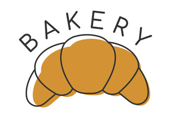 Bakery. illustration of croissant. Vector hand drawn vintage engraving illustration for poster, label and menu bakery shop