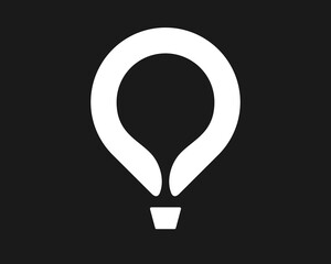 Abstract Air Balloon Fly Travel Basket Flight Transportation Simple Minimal Icon Vector Logo Design