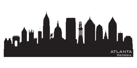 Fototapeta premium Atlanta Georgia city skyline vector silhouette