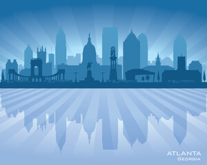 Atlanta Georgia city skyline vector silhouette