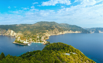 Summer view of Assos peninsula (Greece,  Kefalonia).