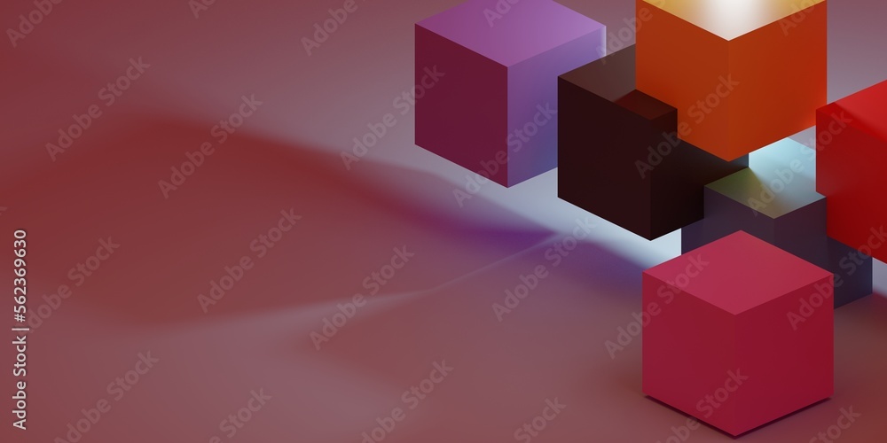 Poster abstract 3d render. modern background design with geometric shapes.