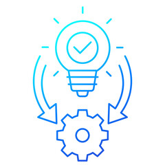 Implementation icon, ideas execution line design