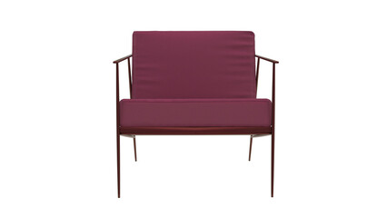 single sofa front view without shadow 3d render