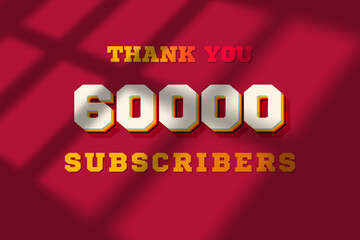 60000 subscribers celebration greeting banner with Retro 2 Design