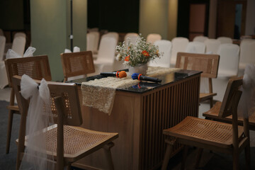 Decoration Arrangement Room for a Traditional Wedding Ceremony in Indonesia