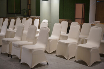 Chairs in Decoration Arrangement Room for a Traditional Wedding Ceremony in Indonesia