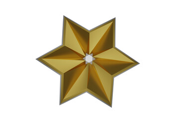 gold star 3D, card, PNG image