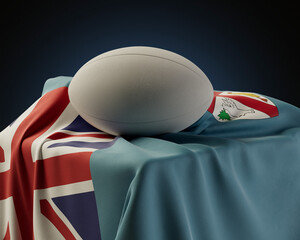 Rugby Ball And Fiji Flag