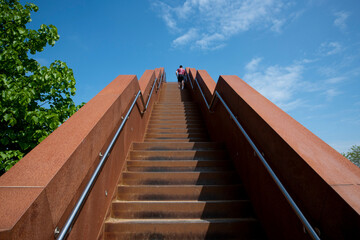 stairs in the  flemish landscape in belgium