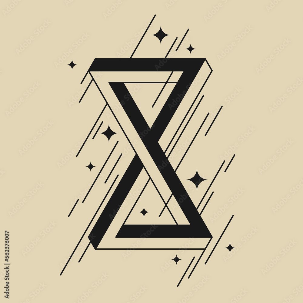 Aufkleber impossible geometric shape and geometric elements. isolated 3d shape. an optical illusion.