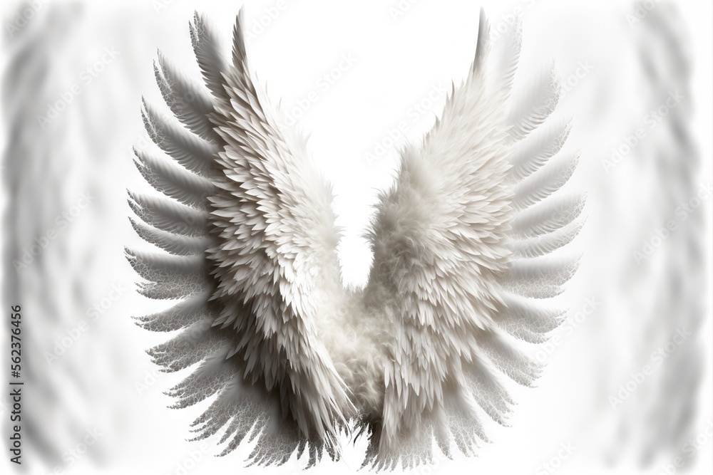 Poster a white bird with wings spread out in the air with a white background behind it and a white frame ar
