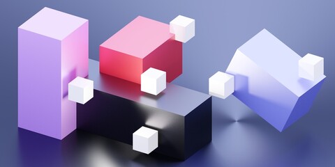 Abstract 3D Render. Modern background design with geometric shapes.