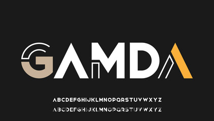 colorful modern minimal bold capital alphabet letter logo design - obrazy, fototapety, plakaty