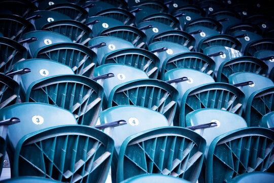 Empty stadium seating.