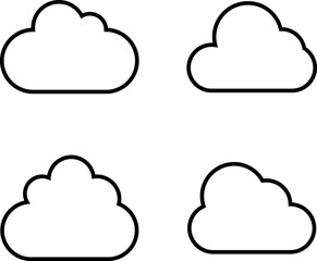 Clouds line icon. Storage solution element, databases, networking, software image, cloud and meteorology concept. Vector line art illustration.