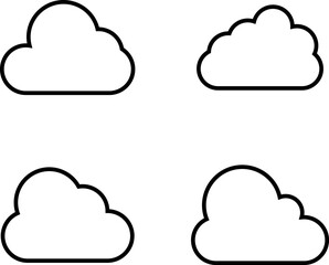 Clouds line icon. Storage solution element, databases, networking, software image, cloud and meteorology concept. Vector line art illustration.