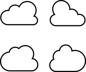 Clouds line icon. Storage solution element, databases, networking, software image, cloud and meteorology concept. Vector line art illustration.