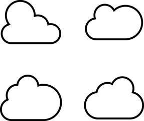 Clouds line icon. Storage solution element, databases, networking, software image, cloud and meteorology concept. Vector line art illustration.
