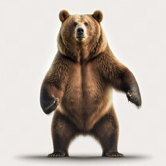 Grizzly bear standing waving its arms, generative ai - obrazy, fototapety, plakaty