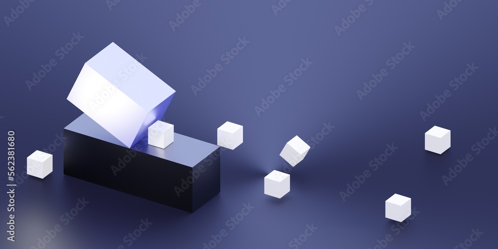 Poster abstract 3d render. modern background design with geometric shapes.