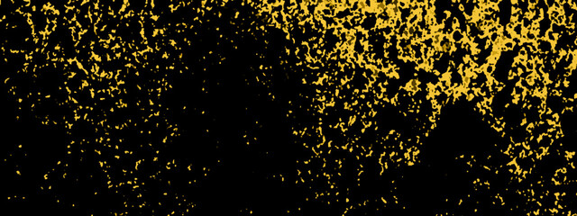 Obraz premium Gold sparkle glitter explosion dust particles background with bokeh, close up of the golden glitter on black background.