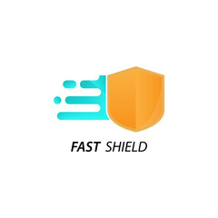 swift shield logo design, color gradation shield symbol