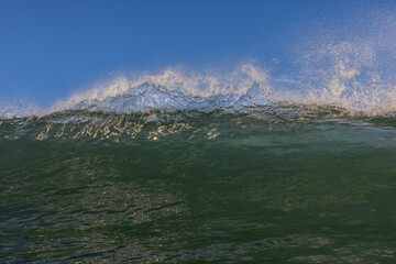 close up of a huge crashing wave
