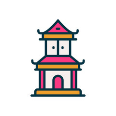 chinese temple icon for your website, mobile, presentation, and logo design.