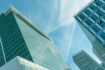 Fototapeta na wymiar Skyscrapers in business district -perspective view