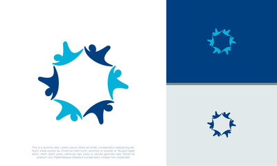 Obraz na płótnie Canvas Human Resources Consulting Company, Global Community Logo.