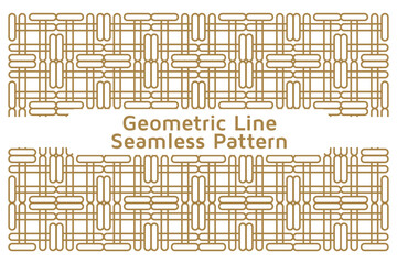 Seamless Geometric Line Ornamental Vector Pattern on White Background