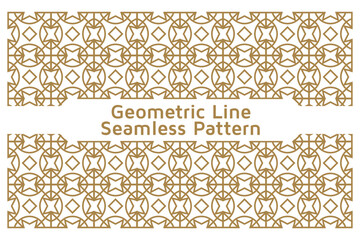 Seamless Geometric Line Ornamental Vector Pattern on White Background