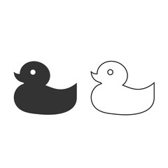 Rubber duck icon. Swim toy set vector ilustration.