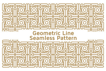 Seamless Geometric Line Ornamental Vector Pattern on White Background
