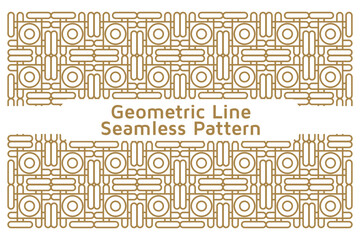 Seamless Geometric Line Ornamental Vector Pattern on White Background