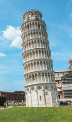 The Leaning Tower of Pisa in a sunny day