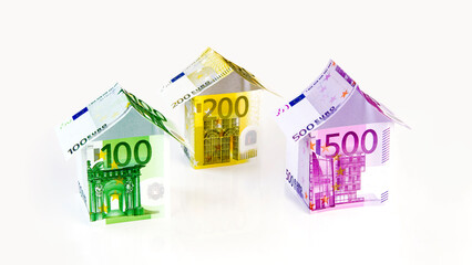 Häuser aus Euro-Geldscheinen - 562386629