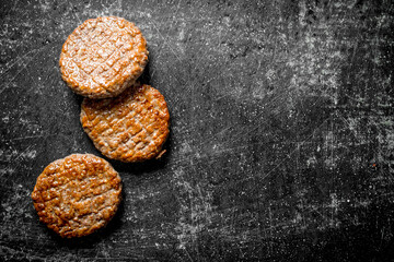 Fried meat cutlets.