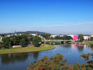 Fototapeta premium Krakow, panoramic view over the Vistula River