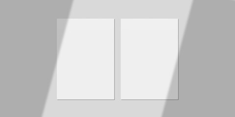 Fototapeta premium Realistic Blank Paper with Shadow Overlay for Mockup. 3D Render.