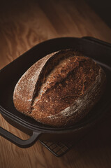 Traditional homemade wholemeal sourdough bread