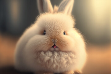 white cute rabbit / generative AI