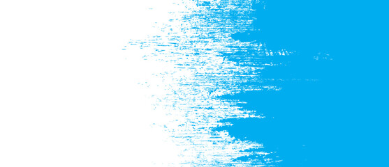 Blue brush stroke background. Blue ink splash on backdrop. Brush background for wallpaper, paint splatter template, dirt banner, watercolor design, dirty texture. Trendy brush background, vector