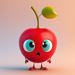 Fototapeta premium Cute Cartoon Cherry Character