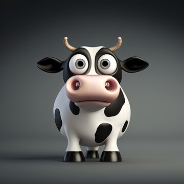 Cute Cartoon Jersey Cow (Generative AI)