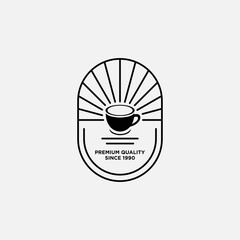 Vintage coffee shop logo design. stamp, label, badge design template inspiration